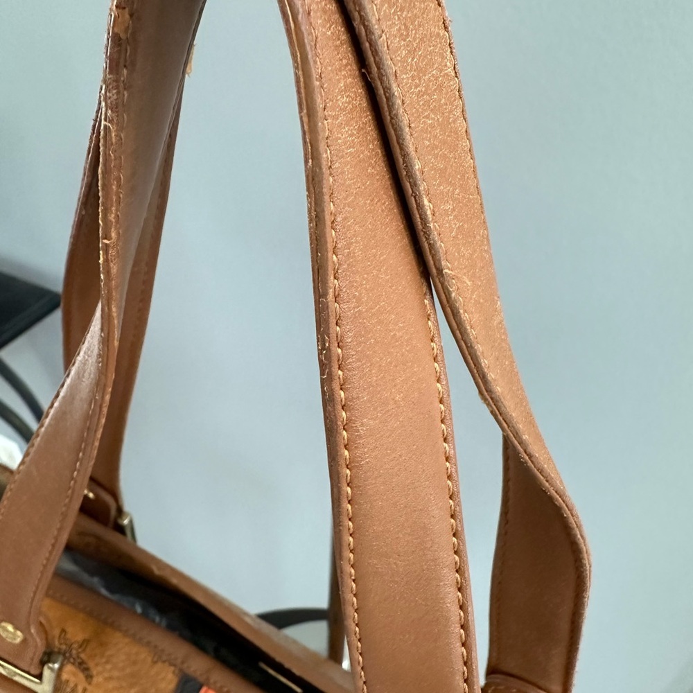 MCM Visetos Rudic Shopper Tote Cognac Orange Stripe - Authentic - Picture 4 of 13
